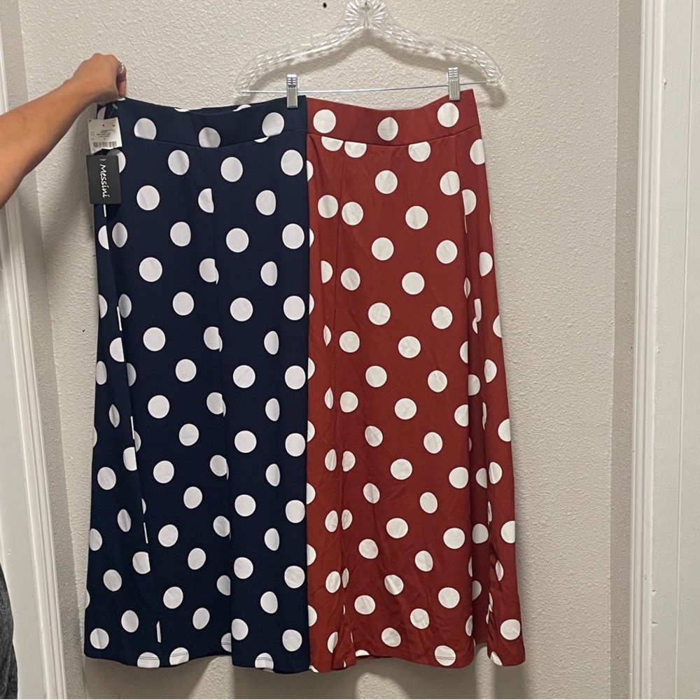 2 Messini Polka Dot Midi Skirts